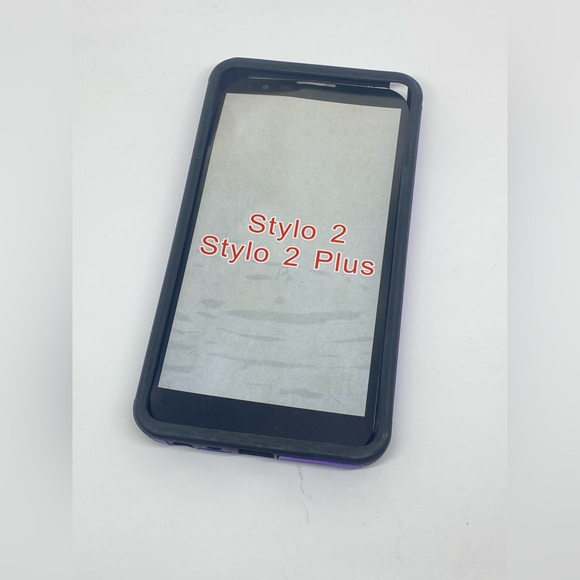 PURPLE & BLACK PHONE CASE FOR LG STYLO 2 PLUS NEW/UNUSED - Picture 3 of 5